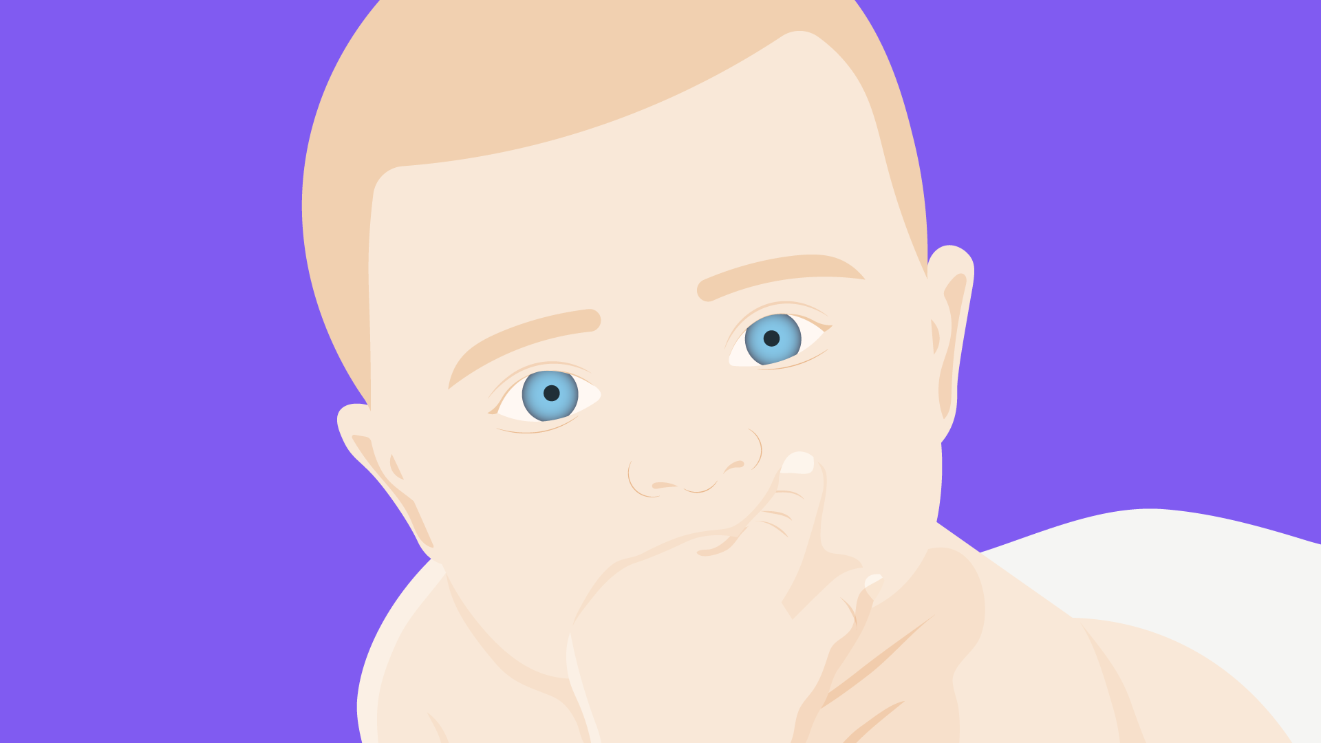 ilustração de um bebê com pele, olhos e cabelos claros